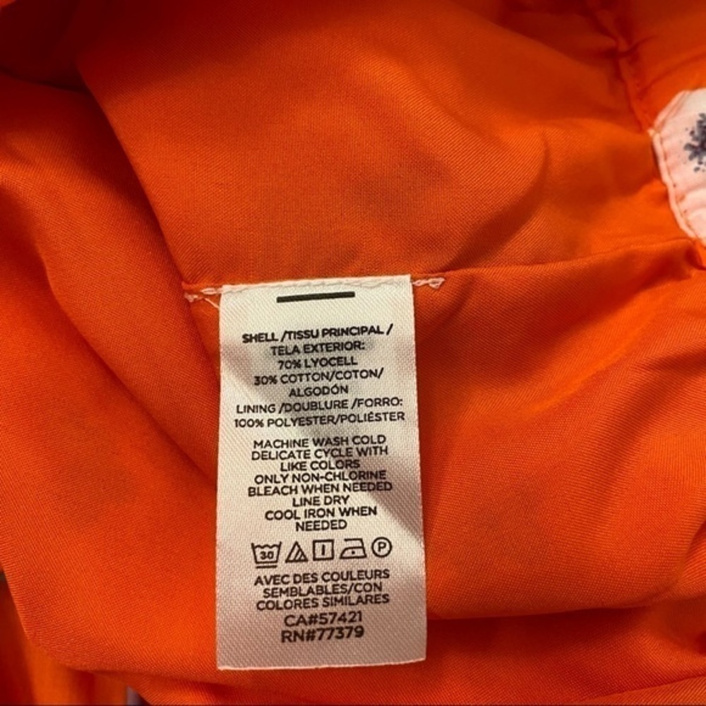 Ann Taylor Floral Gathered flounce Tiered Midi Skirt in Orange Spark Size S - Picture 9 of 10